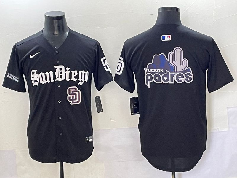 Men 2025 San Diego Padres Blank Black Five generations Joint Name Nike MLB Jersey style 22